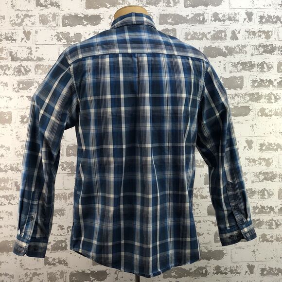 Magellan Mens M Shirt Adventure Gear Mag Release Loose Blue/WH Plaid Outdoors - Picture 4 of 8